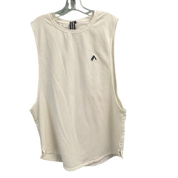 Alphalete Dynasty Logo Tank Size 3XL White Drop Arm Scoop Hem Gym Muscle - Picture 1 of 5